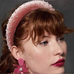 Lele Sadoughi Dusty Rose Pearl Headband
